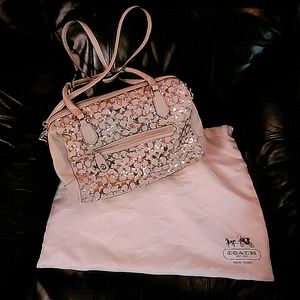 Slightly use coach anniversary edition champagne bag